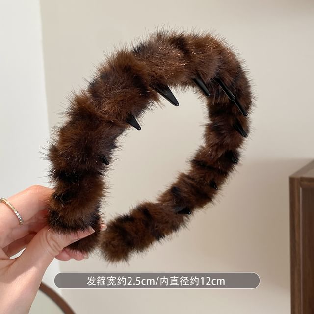 Faux Fur Comb Headband