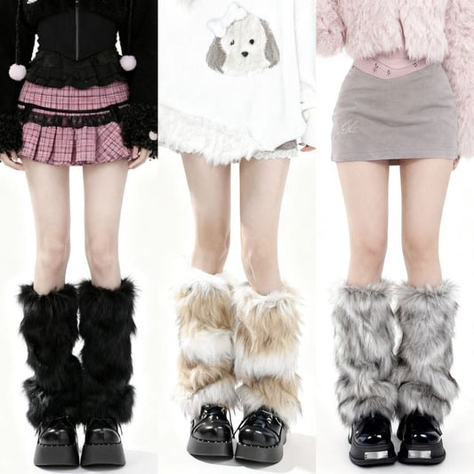 Fluffy Faux Fur Leg Warmers