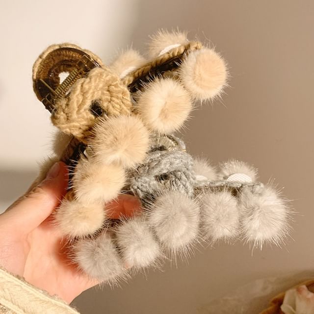 Faux Fur Hair Claw Clip