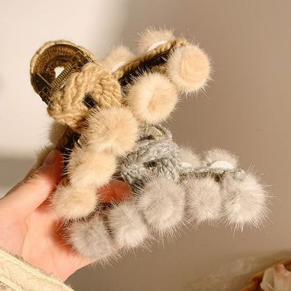 Faux Fur Hair Claw Clip