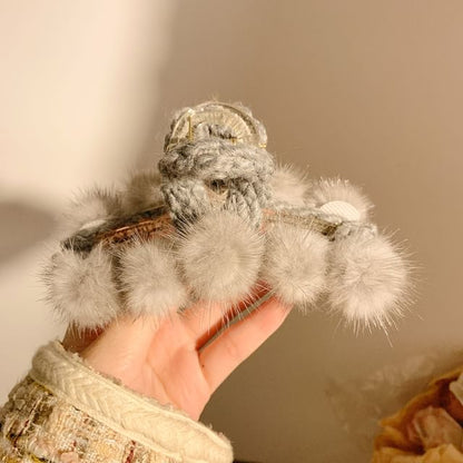 Faux Fur Hair Claw Clip