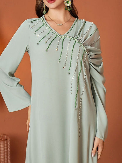 A-Line the Dress Floor Bride Mother Elegant V of Neck Length