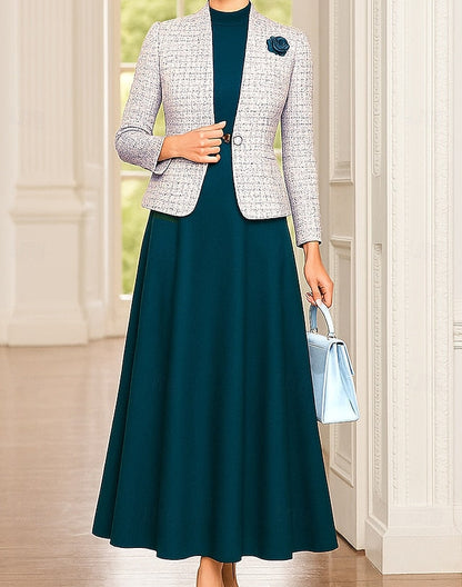 Mother Dress Bride the Piece Formal Two of Sets Elegant