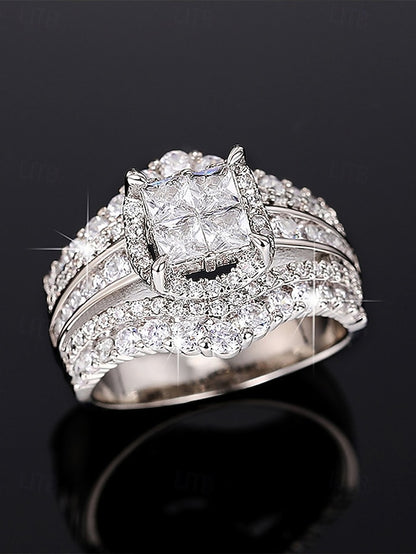 Cubic with Ring Zirconia Wedding Set Luxury