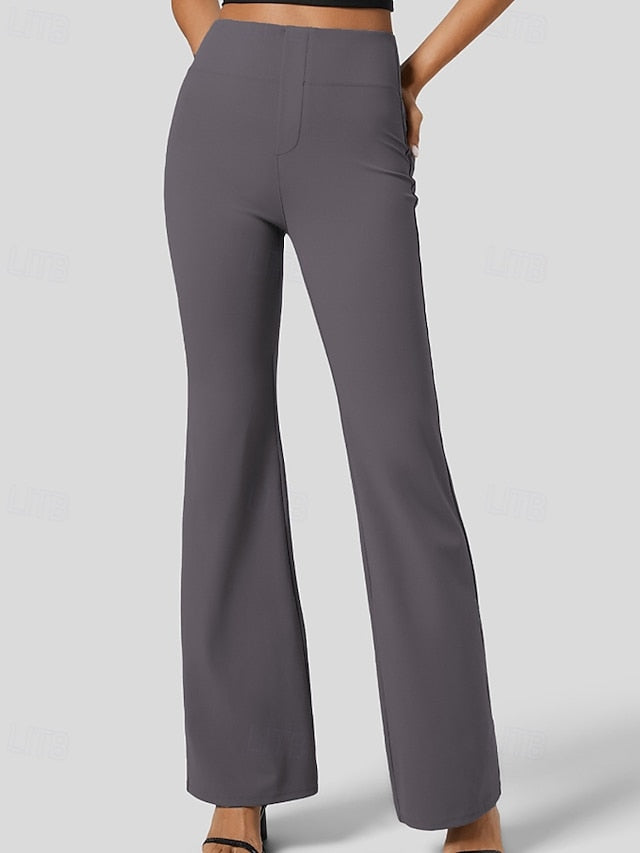Women's Wide Leg Bell Bottom Slacks Streetwear Casual Full