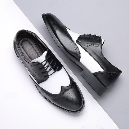 Shoes with Brogue and Men's White Black Oxford