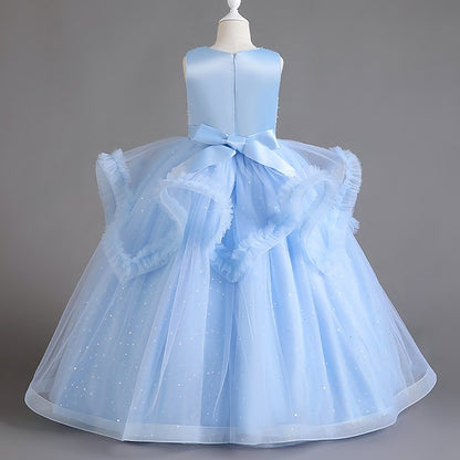 Sequin Solid Girls' Kids Color Dress Sleeveless Party