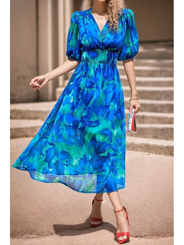 Women's Midi Dress Graduation Dress Floral Dress Fashion