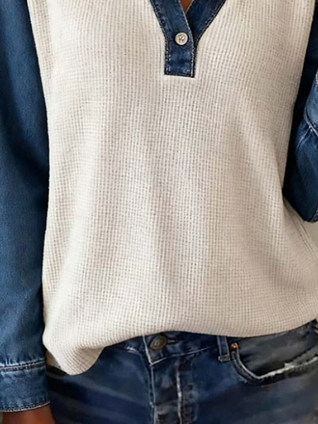 Women's Blouse Plain Vintage Stylish Long Sleeve Shirt