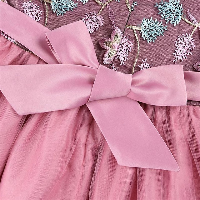 Flower 3D Girl Party Sleeveless Girls' Dress