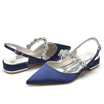 Shoes Women's Bridal Wedding Heel Crystal Flat