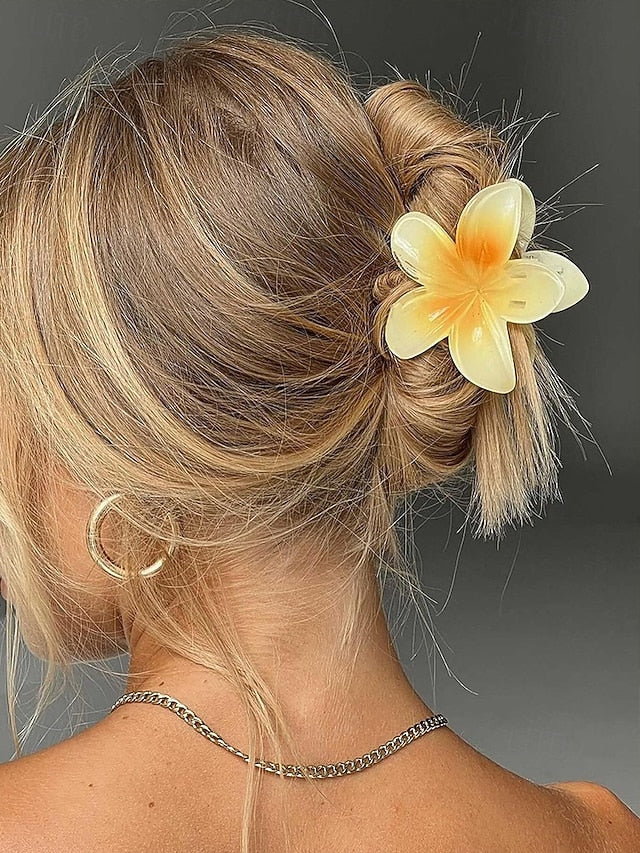 Hawaiian Clips Hair Plumeria Resin Tropical – Flower 6PCS