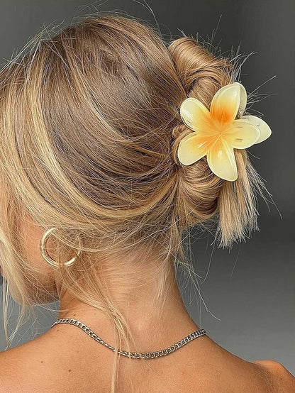 Hawaiian Clips Hair Plumeria Resin Tropical – Flower 6PCS