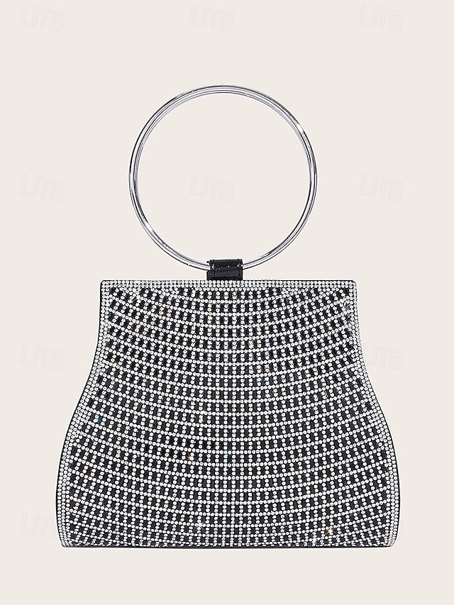 Handle Evening with Ring – Gold Crystal Elegant Clutch