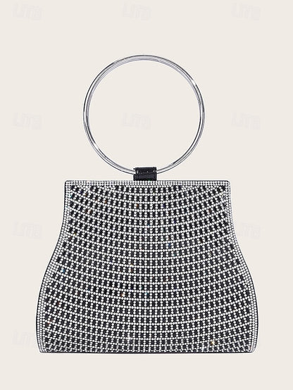 Handle Evening with Ring – Gold Crystal Elegant Clutch