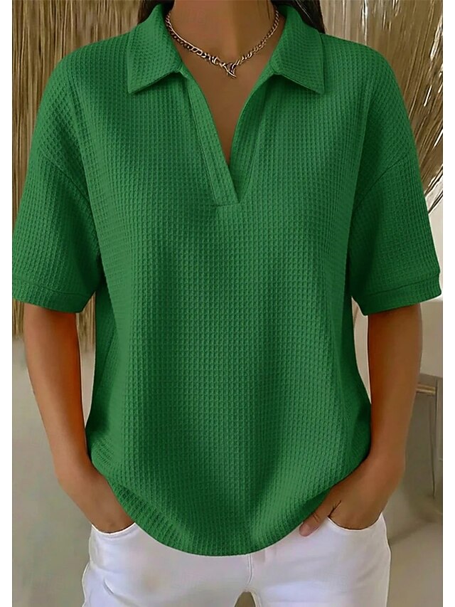 Women's Shirt Solid Color Plain Elegant Active Vacation