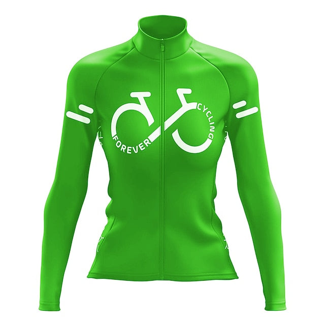 Women's Cycling Jersey Graphic Letter & Number Long