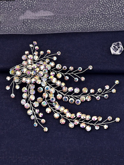 – Rhinestone Flower Hair and Bridal Crystal Elegant Accessory