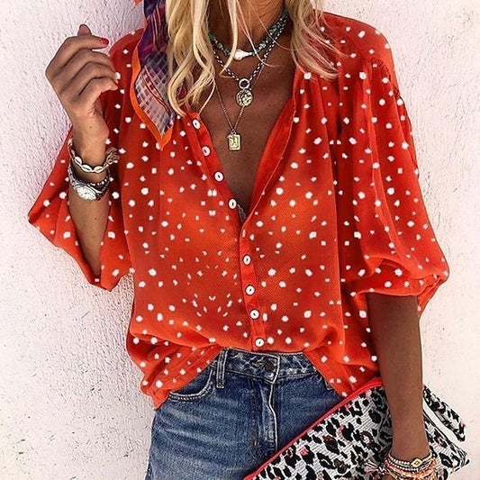 Women's Blouse Print Graphic Polka Dot Vintage Daily Casual