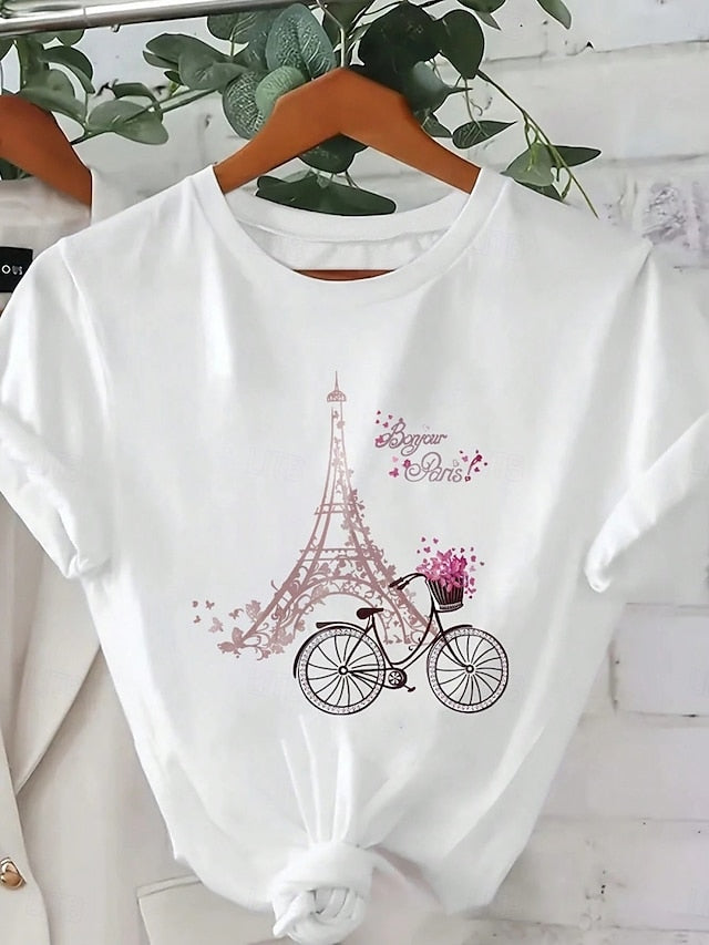 Women's 100% Cotton T Shirt Casual Regular Tops Short