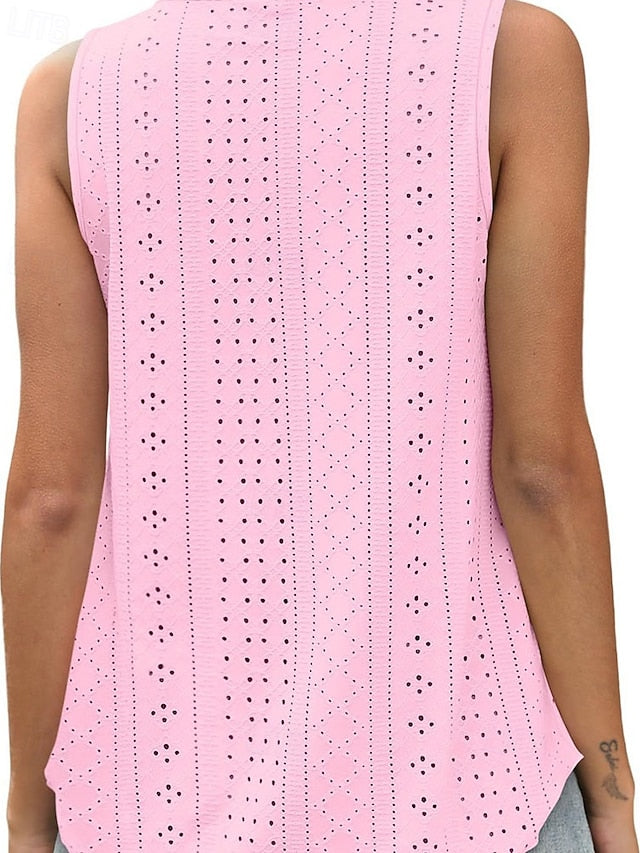 Women's Summer Tops Blouse Eyelet top Dressy Tops Ruched