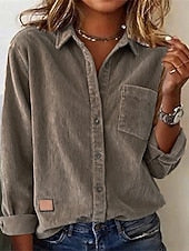 Women's Blouse Plain Vintage Stylish Long Sleeve Shirt