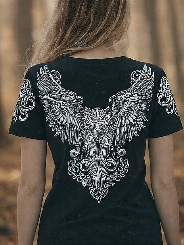 Women's Boho VIKING T Shirt Graphic Bohemia Vintage Casual