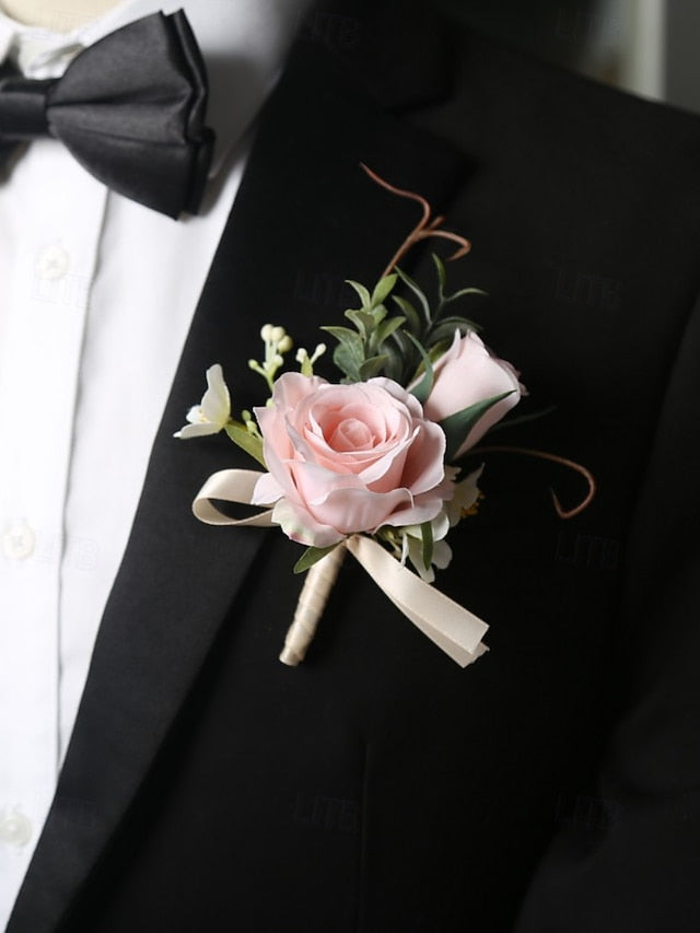 Corsage Wedding Boutonniere Elegant and – Wrist Artificial