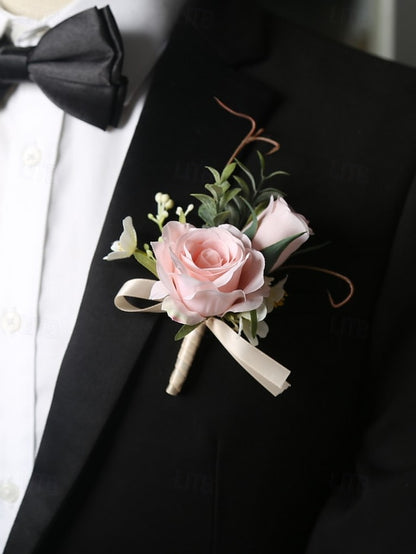 Corsage Wedding Boutonniere Elegant and – Wrist Artificial