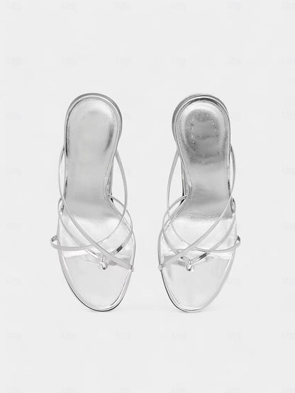 Flat Sandals Metallic with - Sculpted Design Unique Heel Gold