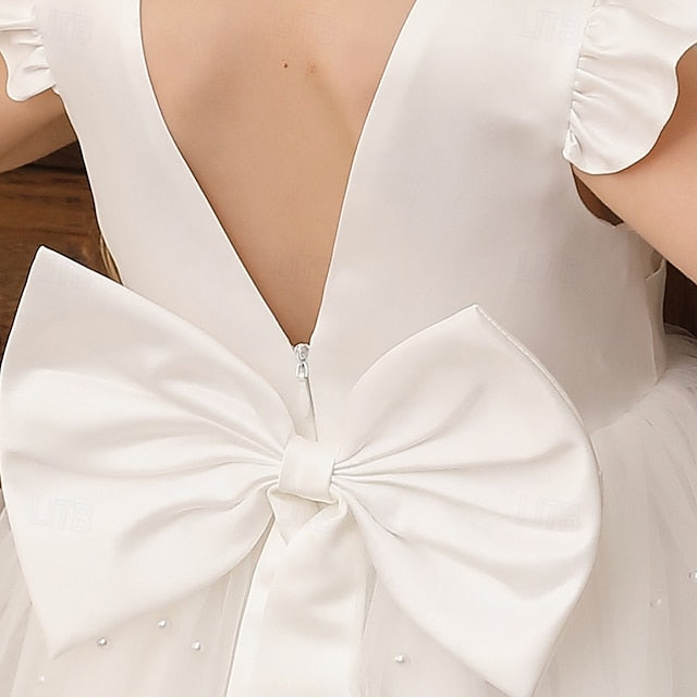 Dress Girl Color Solid Girls' Kids Party Flower