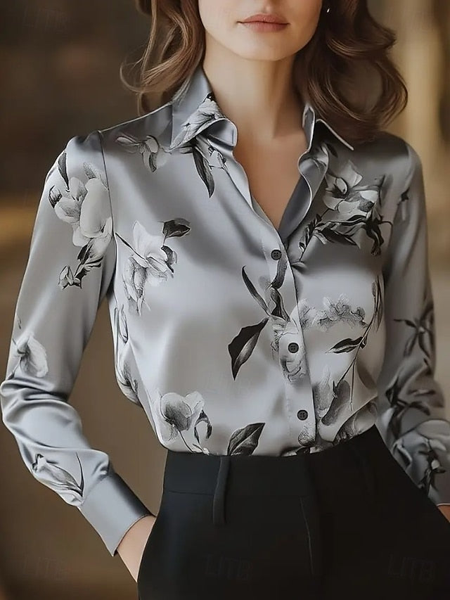 Women's Work Shirt Floral Graphic Elegant Stylish Basic