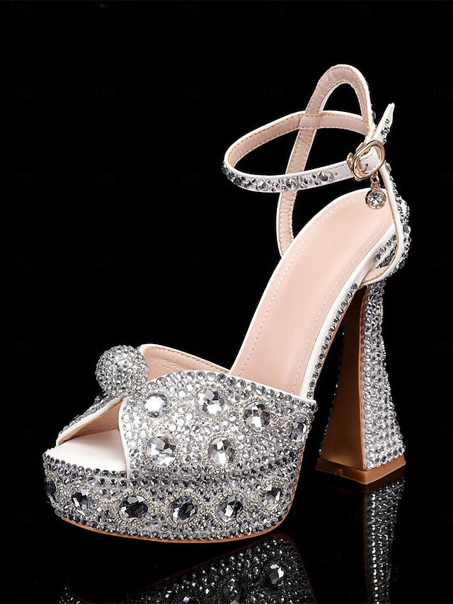 with Women's Rhinestone Platform Matching Sandals High Heel