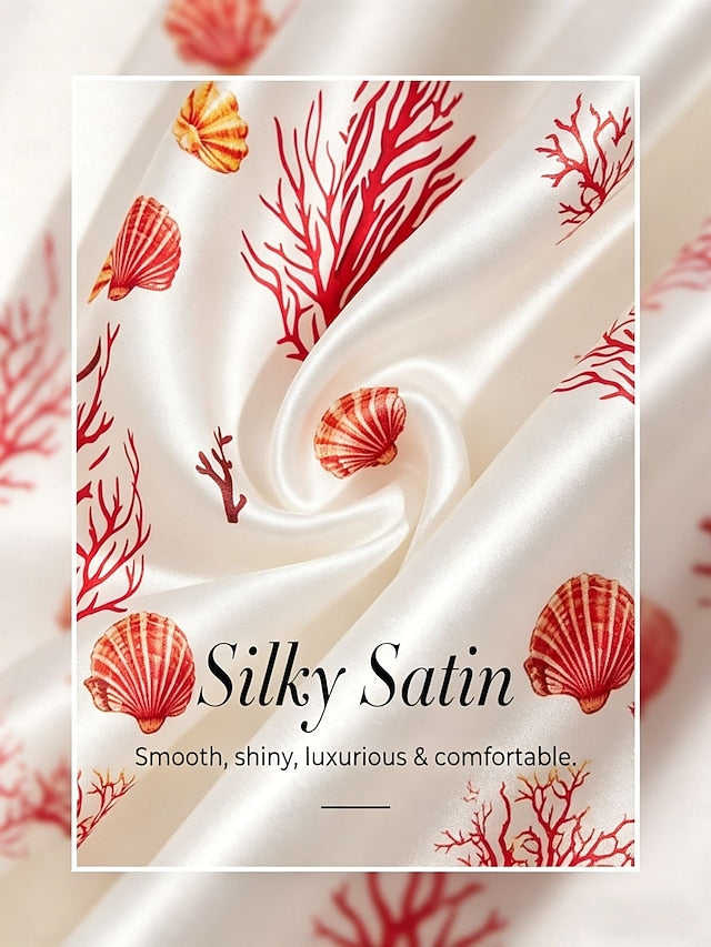 Coral Riviera Silky Satin Top