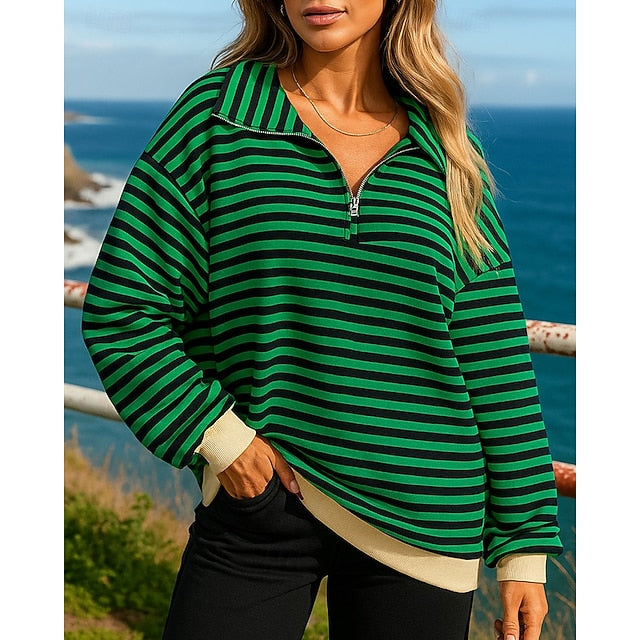 Christmas Women's Pullover Sweatshirt Casual Tops Quarter