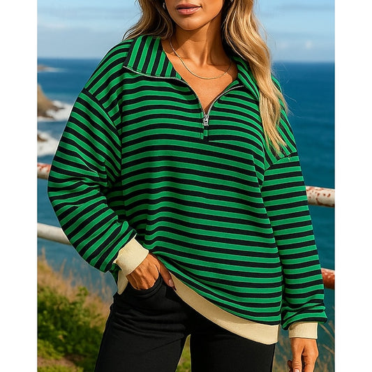 Christmas Women's Pullover Sweatshirt Casual Tops Quarter