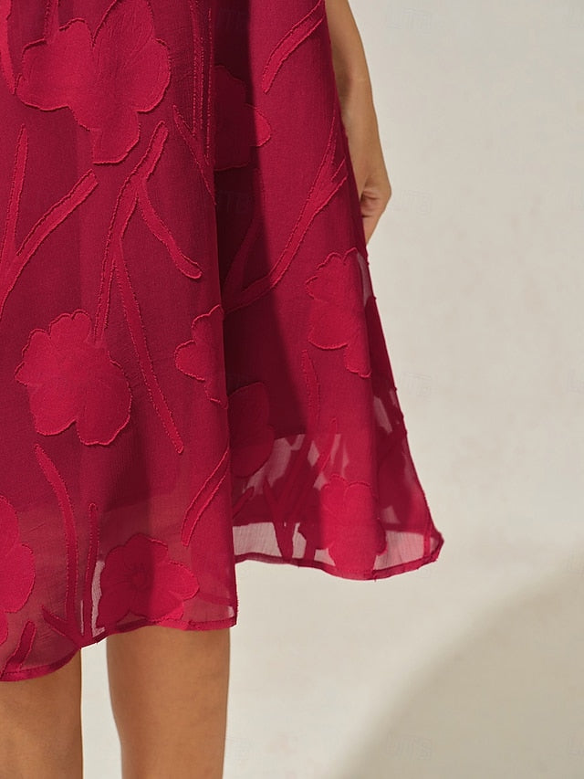 Women's Knee Length Dress Chiffon Dress Elegant Casual