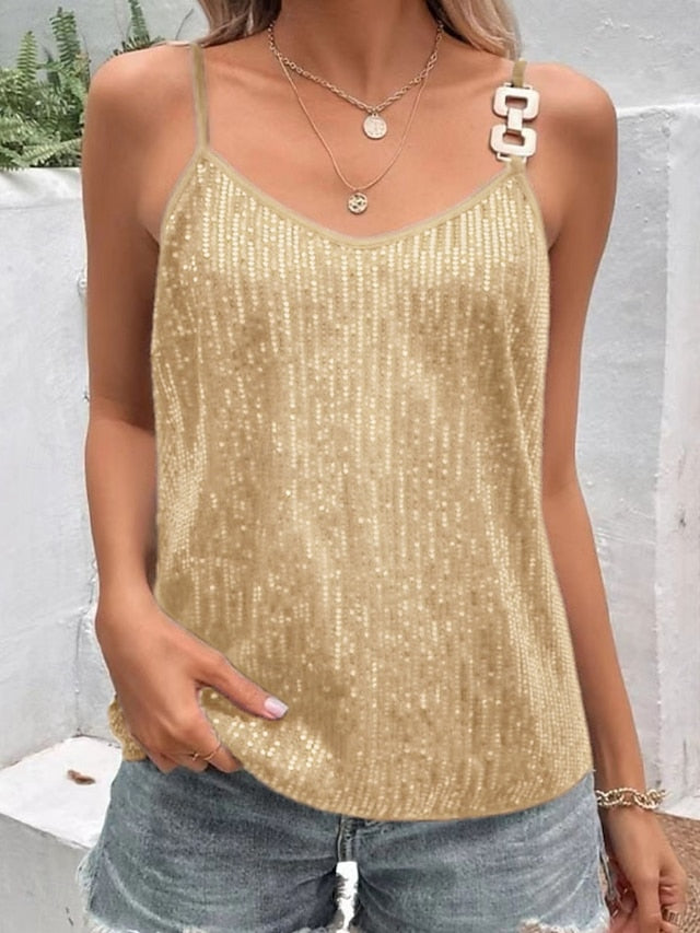 Women's Camisole Tank Top Solid Color Stylish Casual