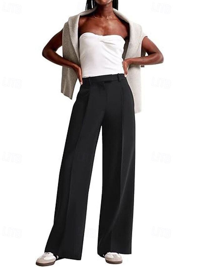 Women's Wide Leg Dress Pants Fashion Work Full Length