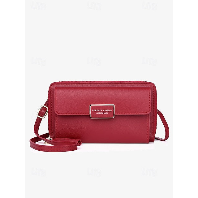 Bag Mobile Leather Crossbody Women's PU Phone Wristlet