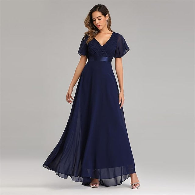 A-Line Ruched Wedding Guest Dress Beach Wedding Elegant Formal