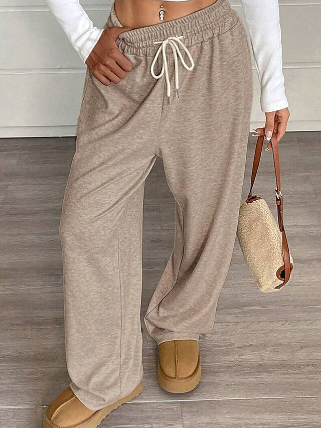 Women's Culottes Wide Leg Chinos Casual Long Medium Waist