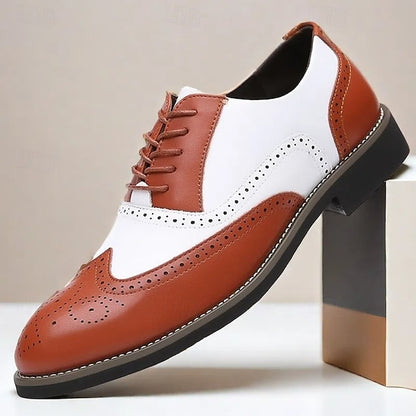 Shoes Men's Brogue Oxford in Two-Tone White Wingtip