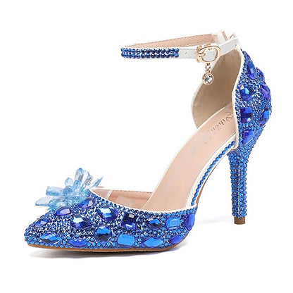 High – Rhinestone Heel Sandals Purple Elegant Women's