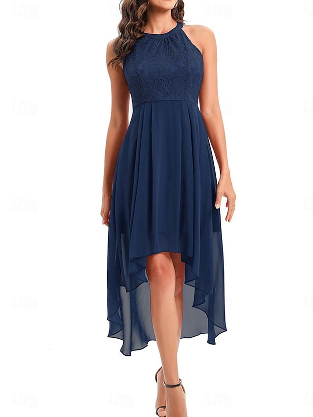 Women's Midi Dress Chiffon Dress A Line Dress Elegant