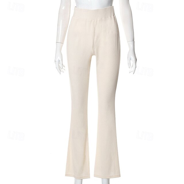 Women's Bell Bottom Chinos Streetwear Casual Full Length