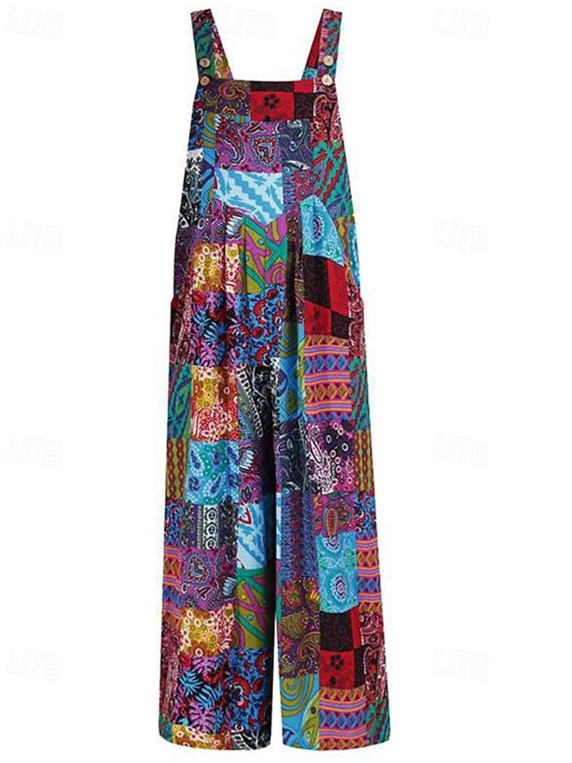 Women's Normal Jumpsuit Streetwear Floral Sleeveless U Neck