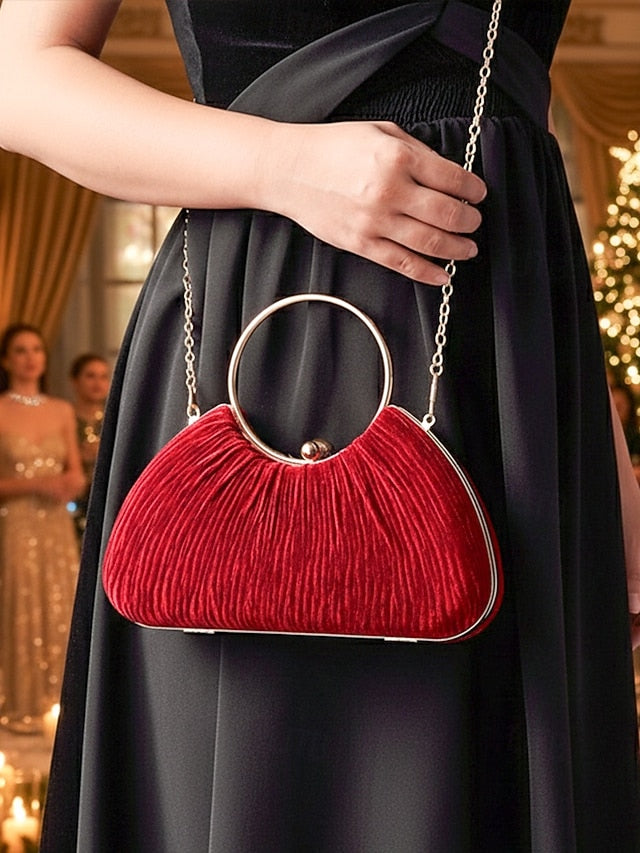 Party Elegant Christmas – Women's Handbag Velvet Red