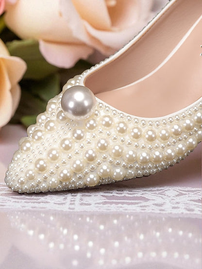 Pumps Pearl-Embellished Heel and Matching Women's Kitten