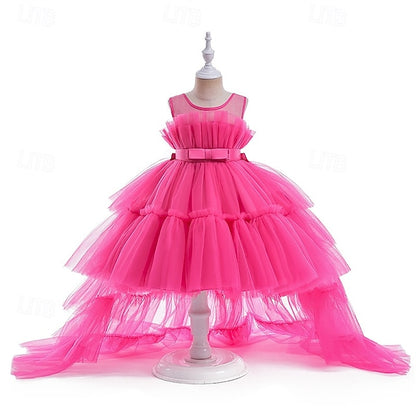 Girls' Sleeveless Performance Solid Dress Party Color Kids